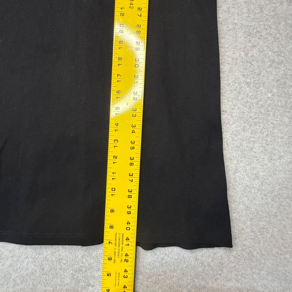 HATCH Black Ribbed Ruffle Sleeve Maternity Midi Dress Large Cotton Blend RN17730 - Picture 9 of 9